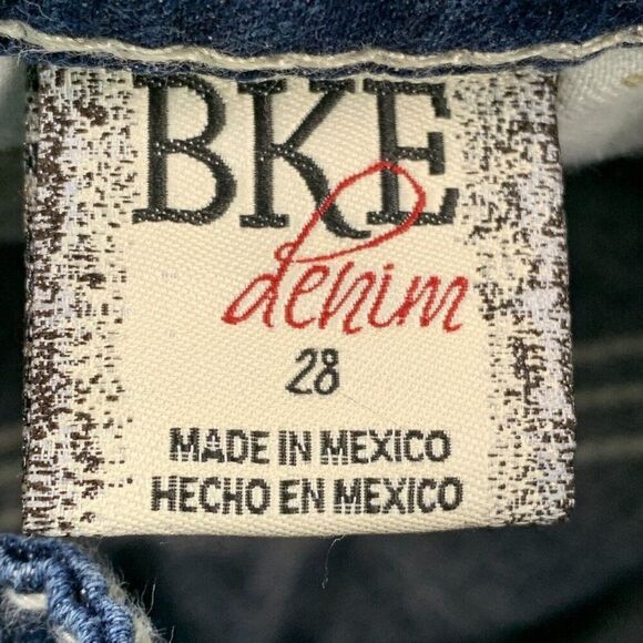 BKE Capri Jeans sz 28 Dark Wash Starlite Low Rise Raw Hem 24" inseam - Picture 10 of 11